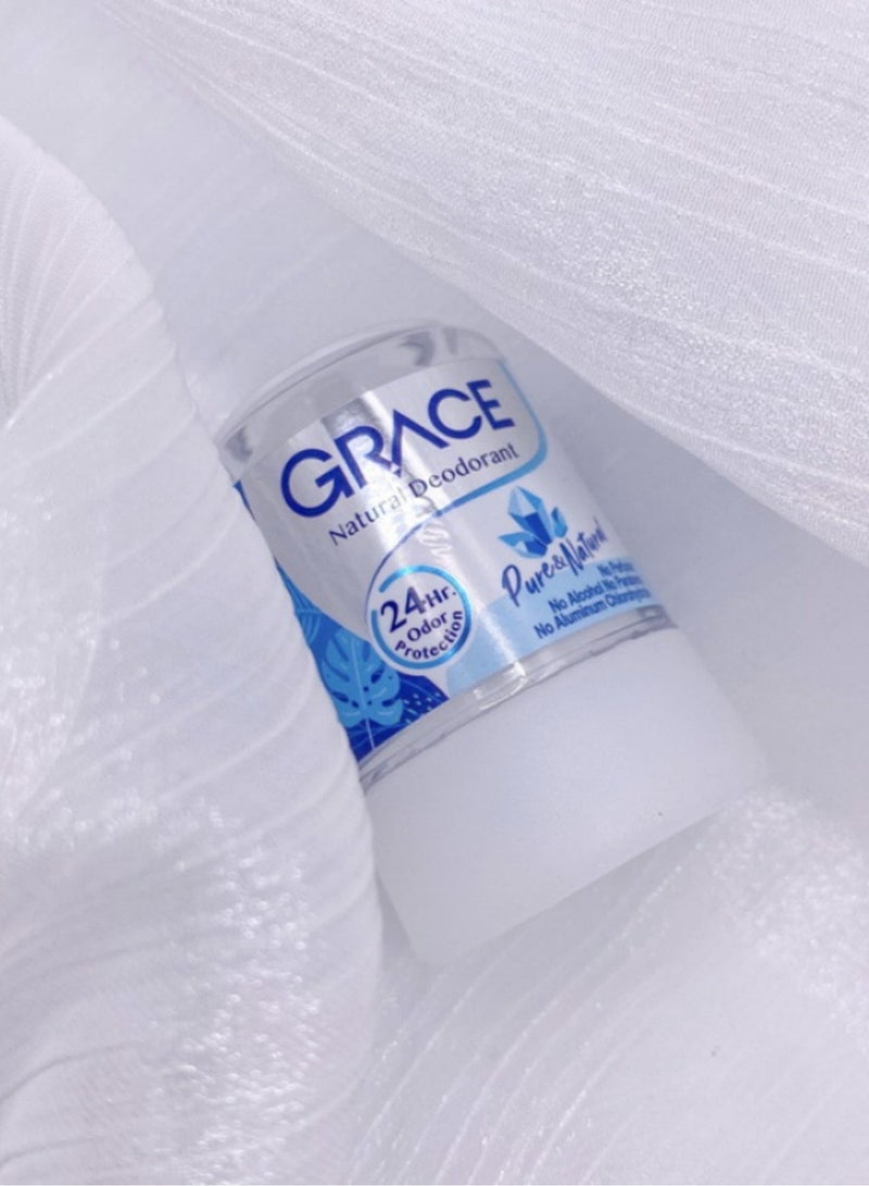 Grace Pure Natural Alum Stone Crystal Deodorant Natural Fresh 70g and Natural Deodorant Aloe Vera 24 Hr Protection 70 g - Image 2